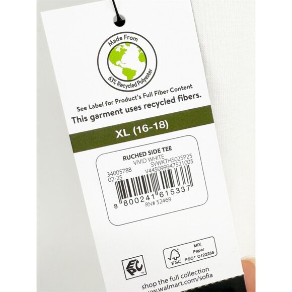 Sofia Jeans Women's Ruched Side Tee with Short Sleeves WHITE NEW XL - Picture 6 of 12